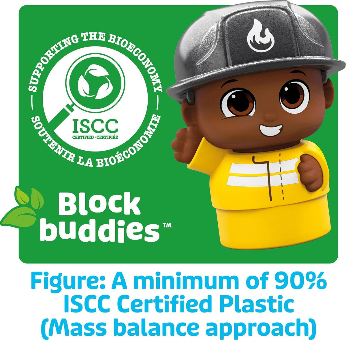 Mega Conjunto de Brinquedo Bloks First Builders com Blocos de Montar para Crianças Pequenas – Caminhão de Bombeiros Freddy com 6 Peças e Compartimento de Armazenamento, 1 Boneco, Vermelho, Para Maiores de 1 Ano, GXX08