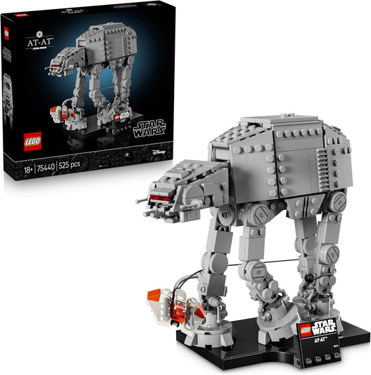 LEGO Star Wars 75440 Conjunto de Construção AT-AT para Adultos - Kit de Modelo para Exibição com Snowspeeder, Suporte e Placa de Identificação - Ideia de Decoração para Prateleira - Presente Colecionável para Fãs de O Império Contra-Ataca