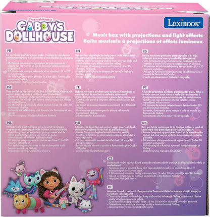 LEXIBOOK, Casa de Bonecas da Gabby, Luz noturna com alto-falante, Projeções da série de TV Casa de Bonecas da Gabby, Luzes caleidoscópicas no teto, Alto-falante com entrada auxiliar, Recarregável, NLJ035GDH