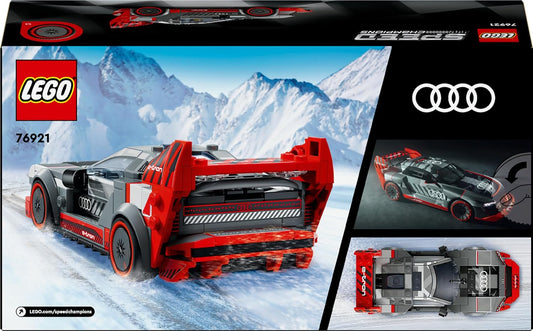 LEGO Speed Champions Audi S1 e-tron quattro Carro de corrida, veículo de brinquedo, conjunto de modelos edificáveis para crianças, ideia de presente para exibição jogável para meninos e meninas de mais de 9 anos
