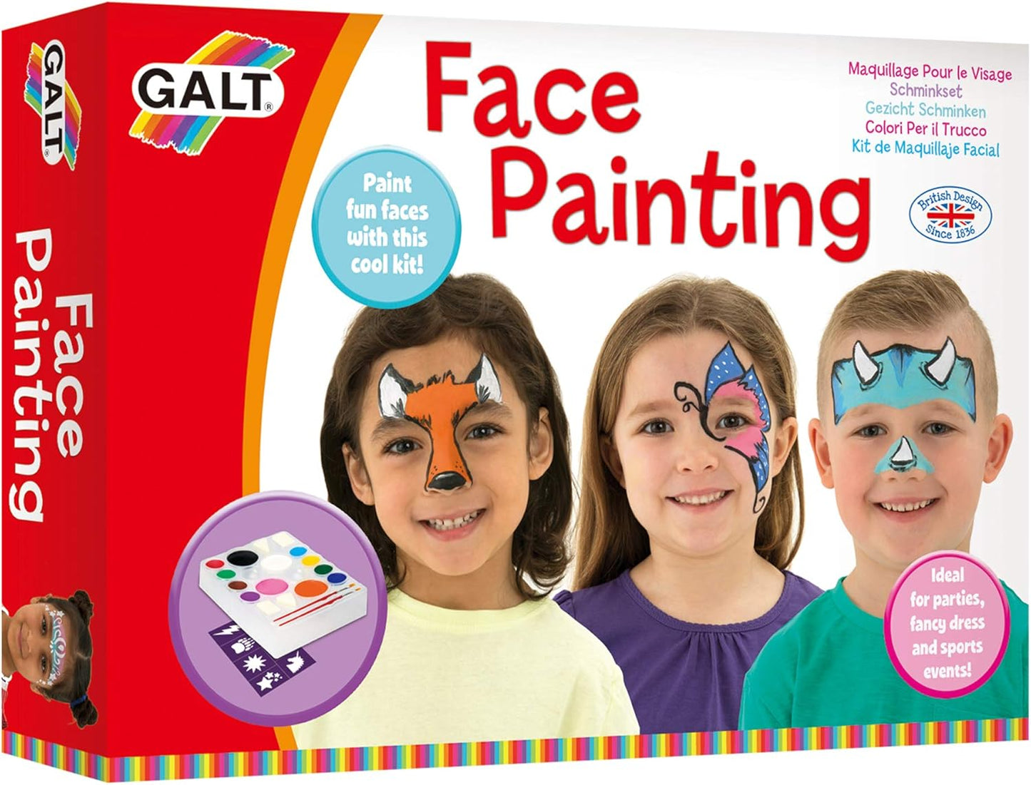 Galt Toys, Pintura Facial, Kit de Pintura Facial Infantil, Idades 5 Anos Acima
