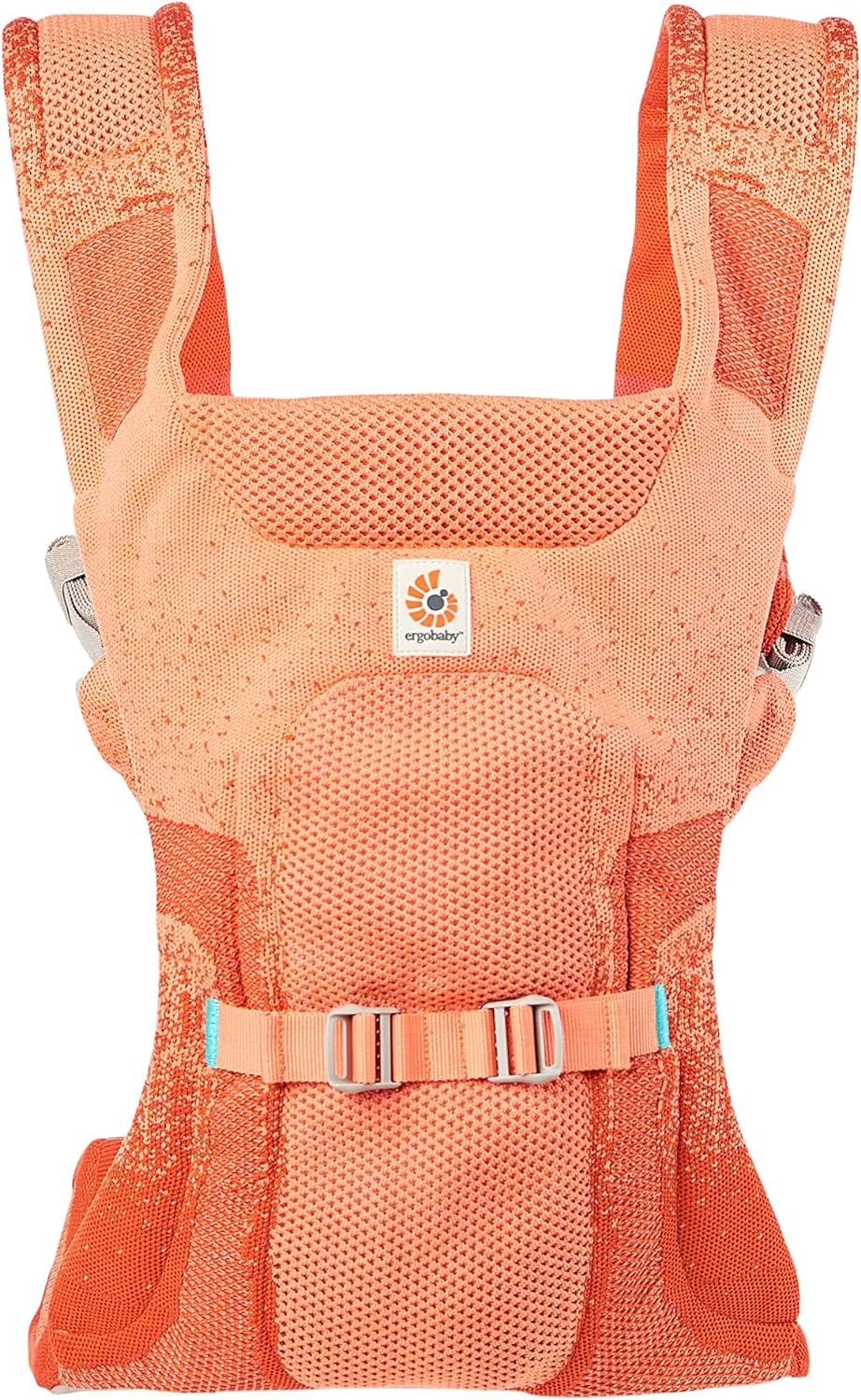 Ergobaby Porta-bebês Aerloom para recém-nascidos e crianças pequenas, 3 posições, porta-barriga ergonômico para bebês, porta-costas, porta-bebês feito de material Formaknit, coral âmbar