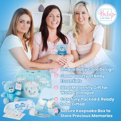 Presentes personalizados para bebês - Caixa de lembranças unissex inclui itens essenciais para bebês recém-nascidos, ursinho de pelúcia, itens essenciais para recém-nascidos e presentes para bebês