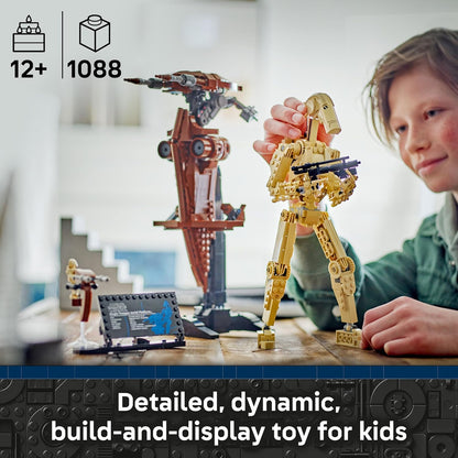 LEGO Star Wars 75428 Droide de Batalha com Speeder STAP - Brinquedo de Construção e Exibição - Presente Colecionável para Meninos a partir de 12 Anos, Adolescentes e Fãs de A Ameaça Fantasma