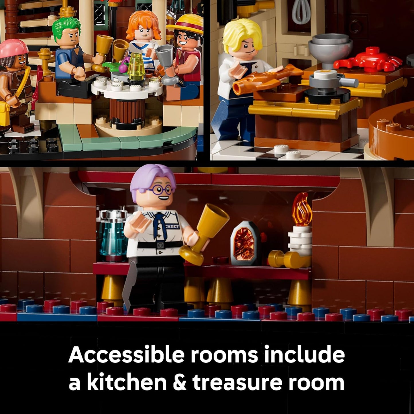 LEGO ONE PIECE O Restaurante Flutuante Baratie - Conjunto de Construção para Adultos - Modelo de Exibição com Interior Detalhado e 10 Minifiguras, incluindo Luffy, Nami e Sanji - Presente de Anime para Fãs - 75640