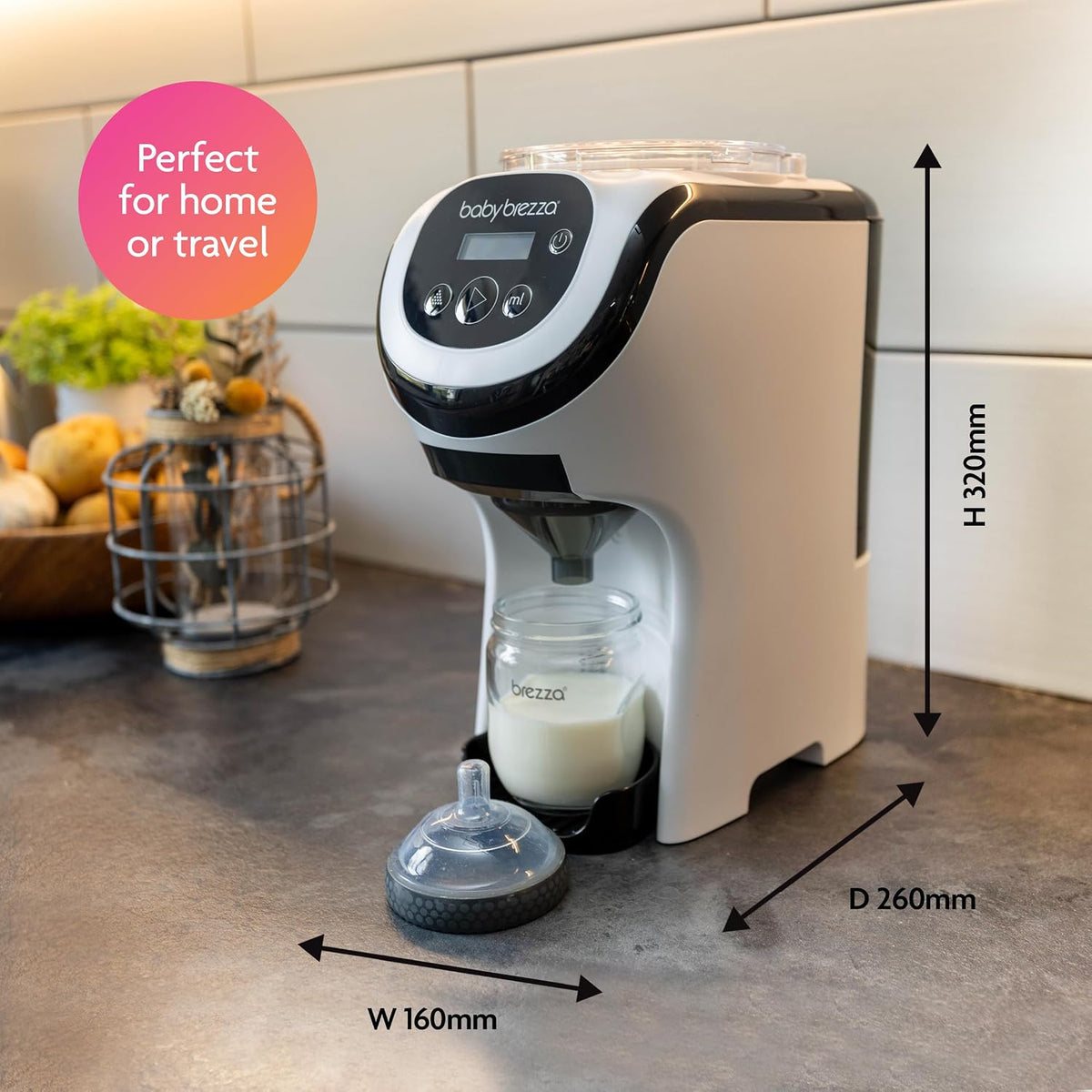 Baby Brezza Preparador de Fórmula Formula Pro Mini – Máquina compacta e portátil para preparar mamadeiras, ideal para espaços pequenos e viagens – Prepara a mamadeira perfeita para o seu bebê onde quer que você esteja.