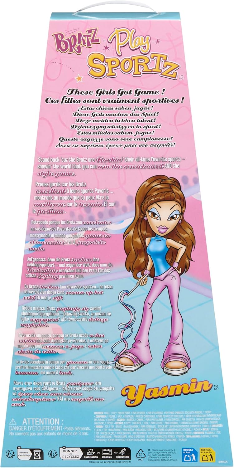 Bratz Boneca Play Sportz Yasmin Ginástica Fashion com Acessórios