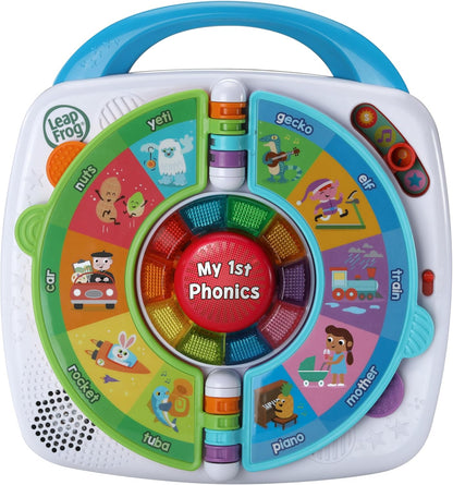 LeapFrog My 1st Phonics: Gire e aprenda, brinquedo educacional com 10 botões iluminados, mais de 100 palavras, 4 modos e 44 sons fonéticos, presente interativo divertido para 18, 24 meses +