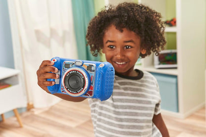 VTech KidiZoom Duo FX, câmera infantil com tela colorida, 8 MP, fotos, selfies e vídeos, filtros AR, 20 jogos, 75 efeitos de foto e vídeo, filtros e molduras, para bebês de 3, 4, 5, 6, 7 anos ou mais, azul