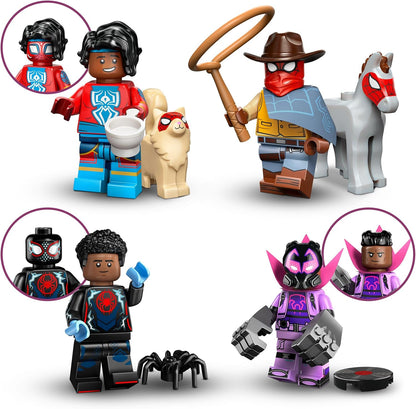 LEGO Minifiguras Homem-Aranha: Através do Aranhaverso - Ganhe 1 de 12 brinquedos colecionáveis com acessórios - Personagens incluindo Miles Morales - Presente para meninos e meninas a partir de 5 anos - Caixa Misteriosa - 71050