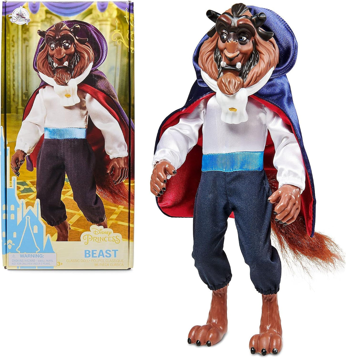 Disney Boneco Clássico da Fera Store 32 cm – A Bela e a Fera, Braços e Pernas Articulados, Produto Oficial