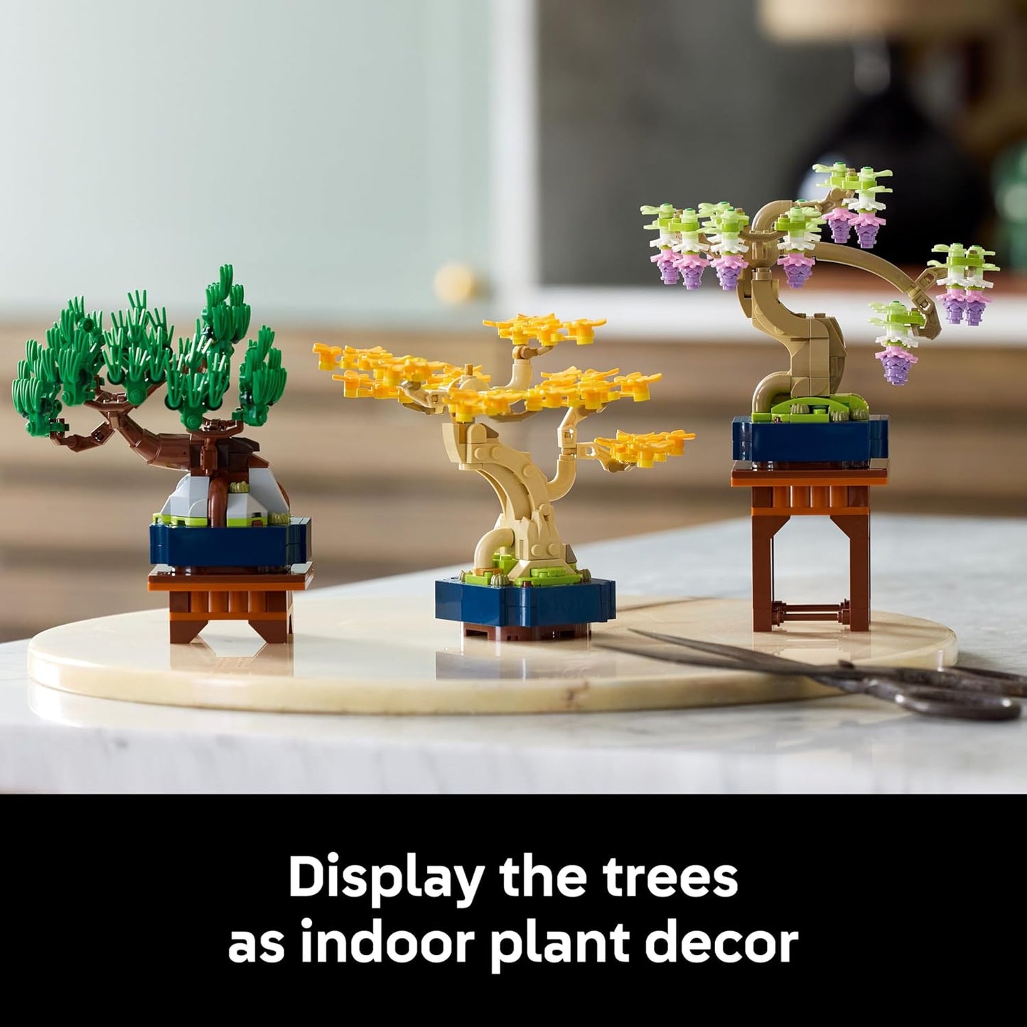 LEGO Botanicals Mini Bonsai Trees - Ginkgo, Pinheiro Negro e Glicínia - Plantas Artificiais com Suportes de Exibição - Kit de Modelo para Decoração de Casa - Presente para Adultos - 10373