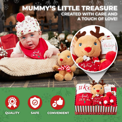 Primeiro Natal do bebê - 1º Natal Cesta de Bebê, Meu Primeiro Natal Menino e Menina - Primeiro Natal do Bebê Cesta de Natal do Bebê, Primeiro Natal do Bebê,