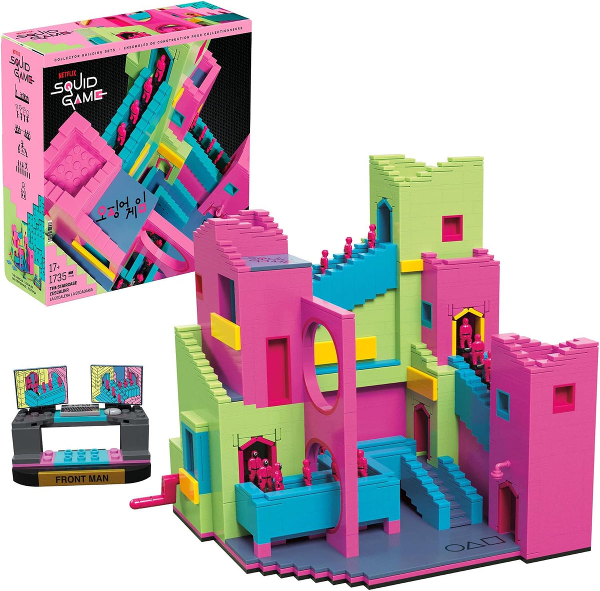 MEGA Brinquedo de Montar Squid Game – A Escadaria (1.707 peças), com figura articulada e com movimento, para colecionadores (HYL45)