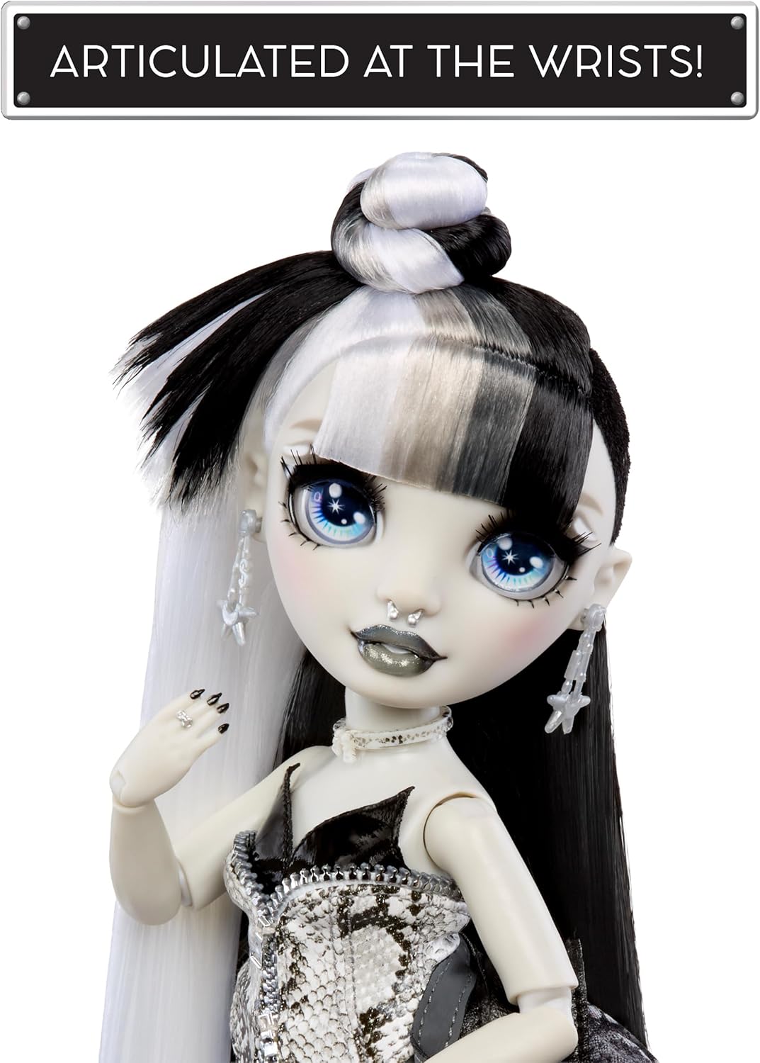 Boneca Fashion Rainbow High Shadow High Fashion - Heather Grayson - Cabelo Preto e Branco, 28 cm, com Roupas de Grife, Ideal para Colecionadores e Crianças de 6 a 12 Anos.