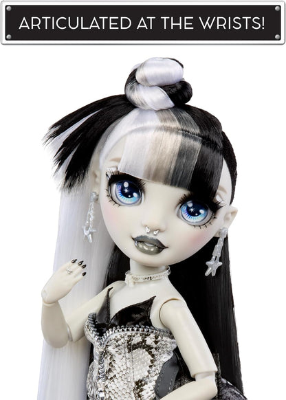 Boneca Fashion Rainbow High Shadow High Fashion - Heather Grayson - Cabelo Preto e Branco, 28 cm, com Roupas de Grife, Ideal para Colecionadores e Crianças de 6 a 12 Anos.
