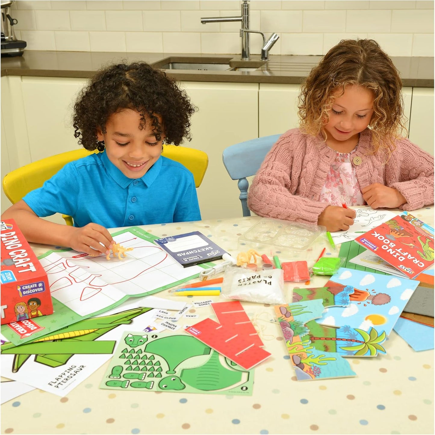 Galt Toys, Crie e Descubra - Dino Craft, Kits de Artesanato para Crianças a partir de 5 Anos