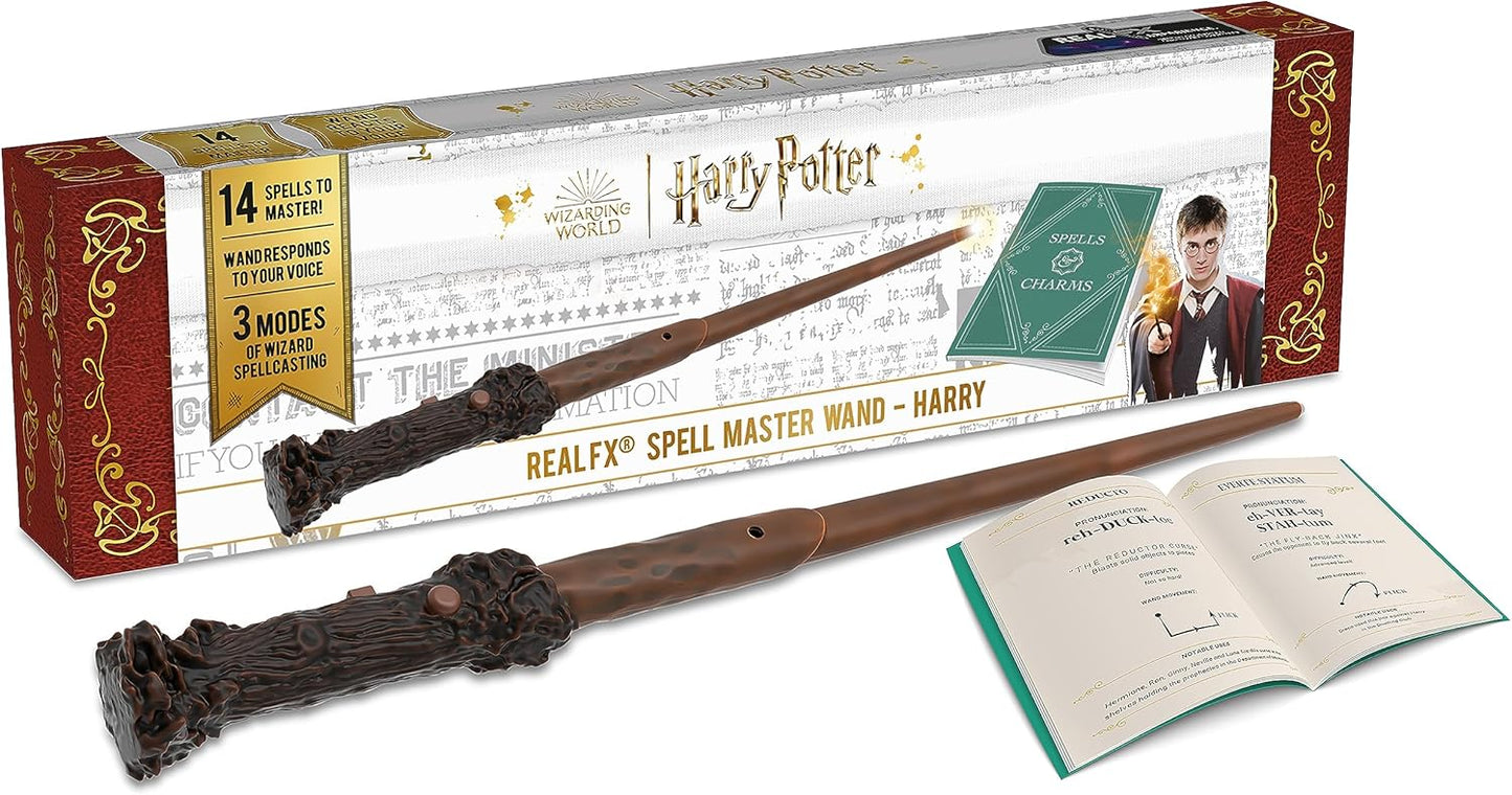 WOW! STUFF Varinha Harry Potter com Efeitos Reais | Varinha ativada por voz e luz e som | Presentes e Brinquedos Oficiais de Harry Potter do Mundo Mágico | Acessório de Fantasia para Fãs e Crianças a partir de 6 anos