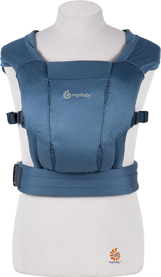 Ergobaby Abrace o porta-bebês ergonômico de malha de ar macio para recém-nascidos desde o nascimento, porta-barriga ergonômico de 2 posições, azul