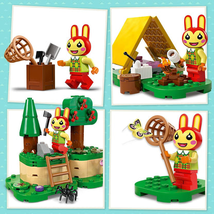 LEGO Brinquedo criativo montável para atividades ao ar livre de Animal Crossing Bunnie para crianças, meninas e meninos de mais de 6 anos, com barraca e minifigura de coelho do videogame, ideia de presente de aniversário 77047