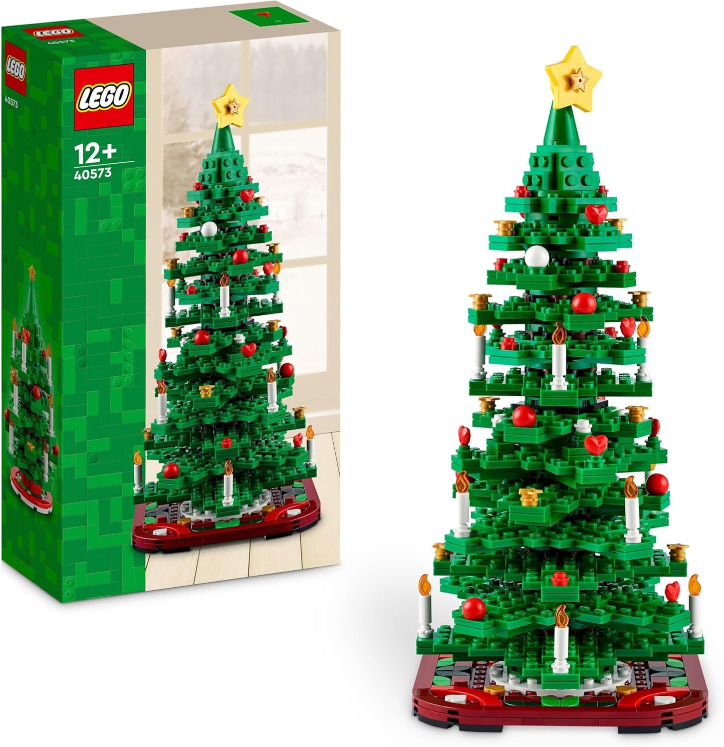 LEGO Conjunto de construção de árvore de Natal para meninos e meninas a partir de 9 anos, decoração festiva colecionável para casa, estimula a brincadeira imaginativa, atividade artesanal em família, ideia de presente para crianças 40573