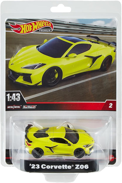 Hot Wheels Veículo premium em escala 1:43, réplicas oficialmente licenciadas para colecionadores adultos, pneus reais para pilotos, carroceria e chassi de metal/metal, HMD48