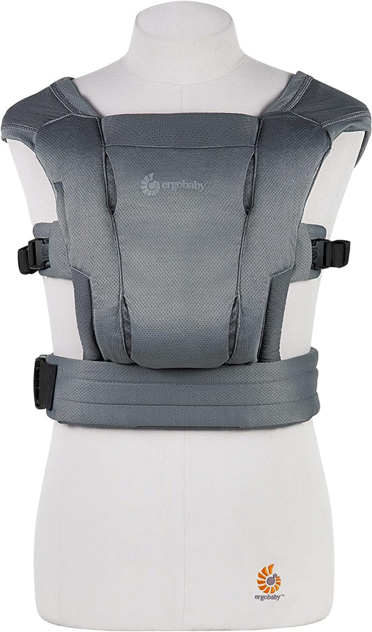 Ergobaby Abrace o portador de bebê ergonômico de malha de ar macio para recém-nascidos desde o nascimento, portador de barriga ergonômico de 2 posições, preto lavado