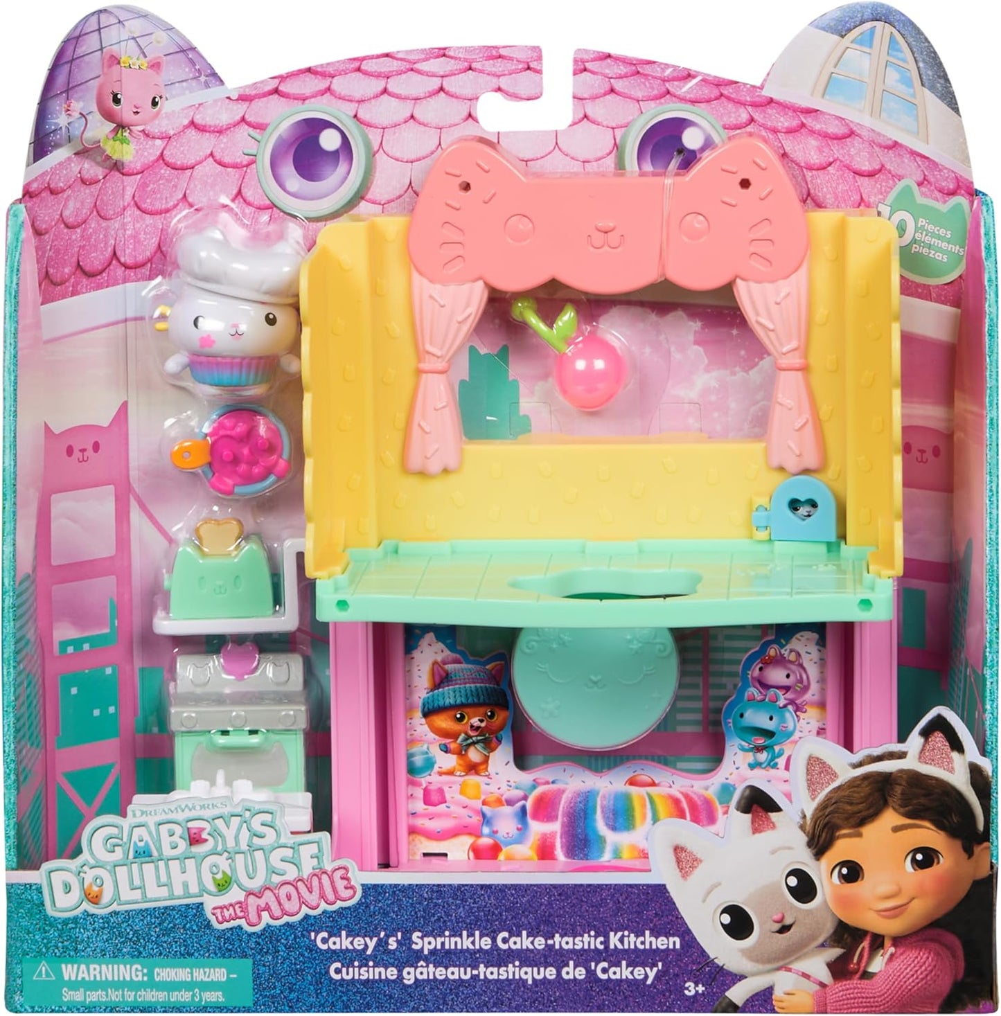 Gabby's Dollhouse: O Filme, a Cozinha Fantástica da Cakey com Confeitos, Figura de Brinquedo e Acessórios para Casa de Bonecas, Brinquedos Infantis para Meninas e Meninos a partir de 3 Anos