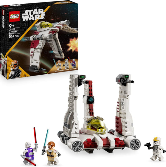LEGO Star Wars 75432 V-19 Torrent Starfighter - Brinquedo de Construção - 3 Minifiguras, incluindo Obi-Wan Kenobi e Asajj Ventress com Sabres de Luz - Presente para Meninos a partir de 9 Anos e Fãs de The Clone Wars