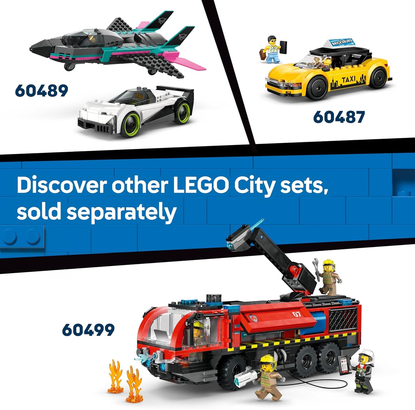 LEGO City Aeroporto com Avião - Kit de Modelo em Miniatura com Terminal, Avião, Caminhão Reboque, Ponte, 9 Minifiguras e Acessórios - Ideia de Presente de Aniversário para Meninos a partir de 8 Anos - 60502