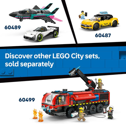LEGO City Aeroporto com Avião - Kit de Modelo em Miniatura com Terminal, Avião, Caminhão Reboque, Ponte, 9 Minifiguras e Acessórios - Ideia de Presente de Aniversário para Meninos a partir de 8 Anos - 60502