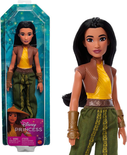 Mattel Boneca Disney Princess Raya com Visual Característico | Inclui calça, botas e braceletes removíveis; articulada e colecionável; inspirada no filme "Raya e o Último Dragão" da Disney (HLX22)