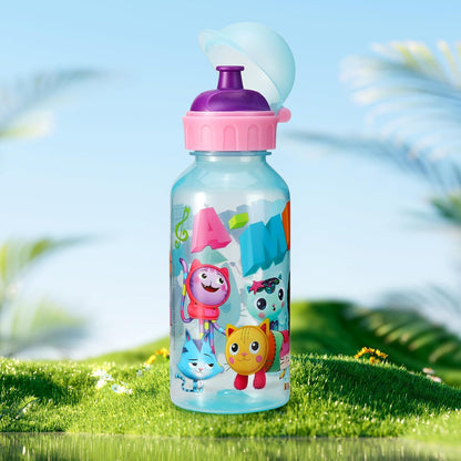 Stor Garrafa de água de 370ml para crianças, ideal para escola, creche e viagens. Feita de material durável, reutilizável e livre de BPA (Gabby's Dollhouse).