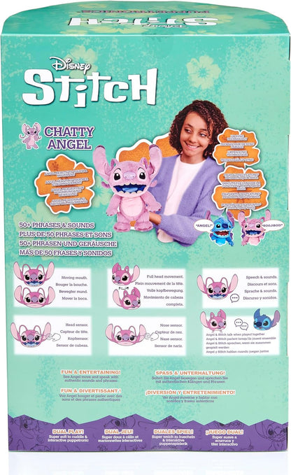 WOW! STUFF Disney Chatty Stitch Deluxe, Puppetronic Stitch, Marionete Animatrônica, Mais de 50 combinações de ação e som, 30 cm/12 polegadas de altura, Idades de 6 a adulto, Azul
