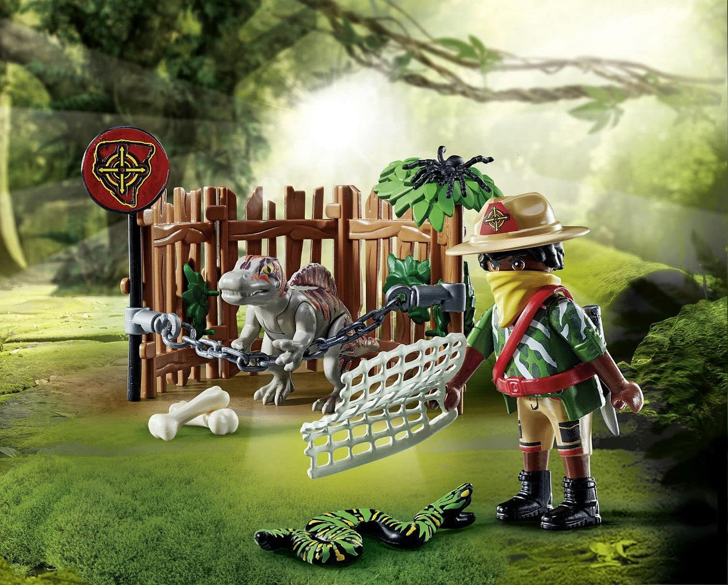 Playmobil 71265 Dino Rise Bebê Espinossauro, Dinossauro em uma gaiola, Jurassic World, Diversão para brincadeiras imaginativas, Conjuntos de brinquedo adequados para crianças a partir de 5 anos