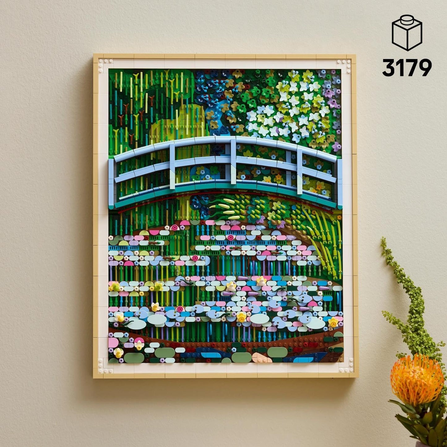 LEGO Art Claude Monet – Ponte sobre um Lago de Lírios-d'água - Arte de Parede 3D para Decoração de Casa - Kit de Modelo Impressionista para Adultos - Ideia de Presente DIY - 31220