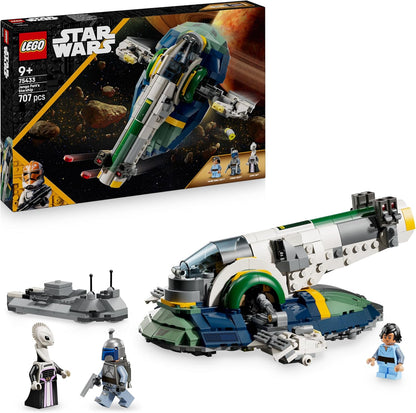 LEGO Star Wars 75433 Nave Estelar de Jango Fett - Brinquedo para Brincar e Exibir com Asas Giratórias e 3 Minifiguras, incluindo Boba Fett - Ataque dos Clones - Presente para Meninos e Fãs a partir de 9 Anos