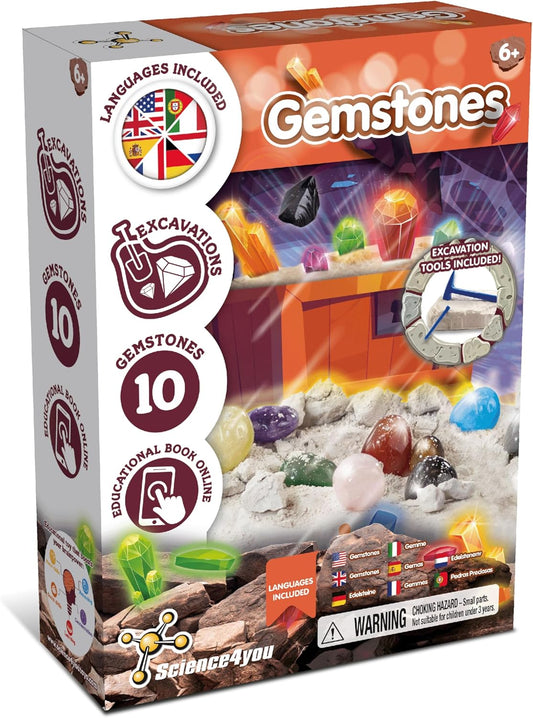 Science4you Gemstone Dig Kit,Gemstone Excavation Kit,Science4you Fossil Dig Kit,Fossil Excavation Kit,Science4you Egyptian Dig Kit,Egyptian Excavation Kit,Science4you Kit, Jewellery Excavation Kit