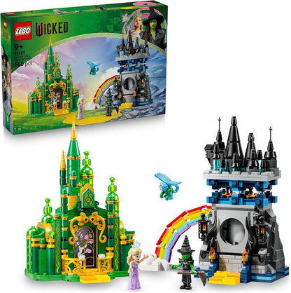 LEGO Wicked Emerald City e Castelo de Kiamo Ko - Brinquedo para Brincar e Exibir - Inclui Mini Bonecas da Elphaba e da Glinda, além de um Macaco e Acessórios - Presente para Meninas a partir de 9 Anos e Fãs do Filme - 75689