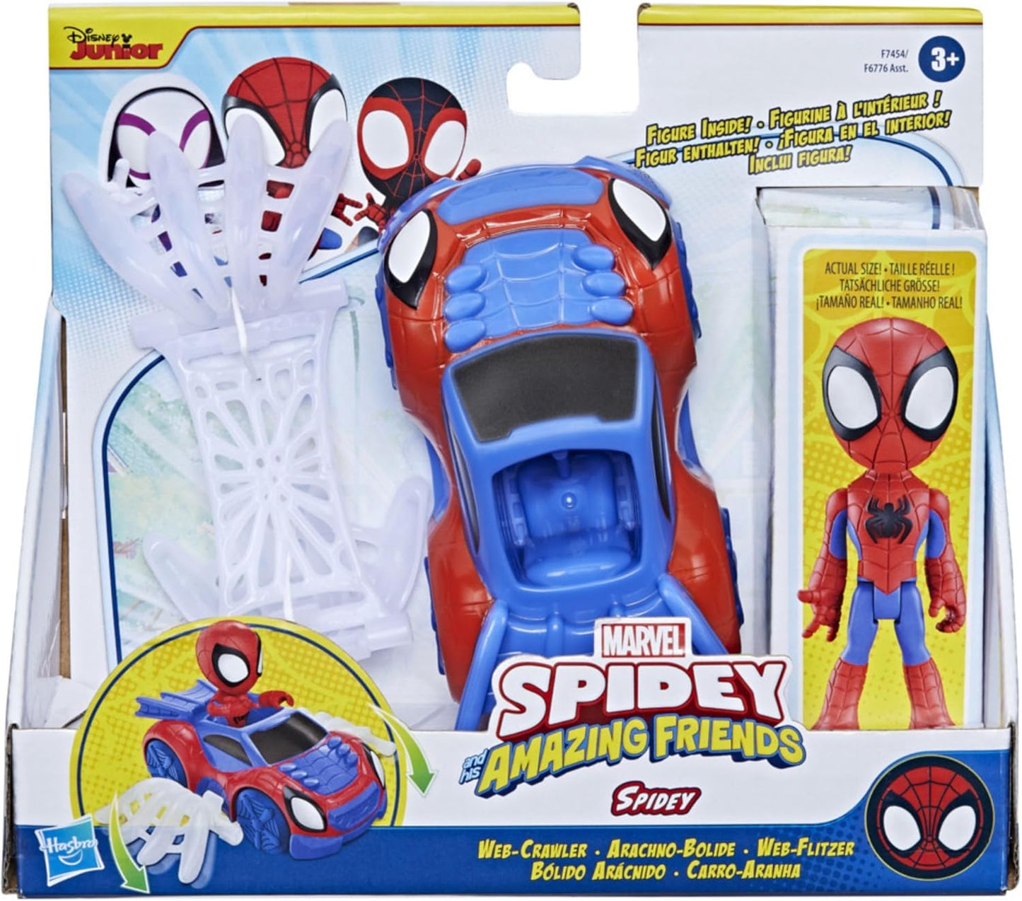 Homem-Aranha e seus amigos incríveis - Brinquedo Marvel Homem-Aranha Web Crawler, figura de ação do Homem-Aranha e veículo incluídos - Brinquedos pré-escolares