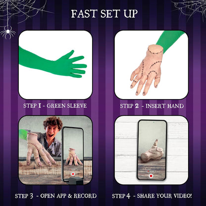 UAU! COISAS Wednesday Real FX Thing | Inclui aplicativo de efeitos especiais no estilo Hollywood | Wednesday Addams Role Play e Dress Up Halloween e acessórios de fantasia | Para fãs da série Wednesday da Netflix