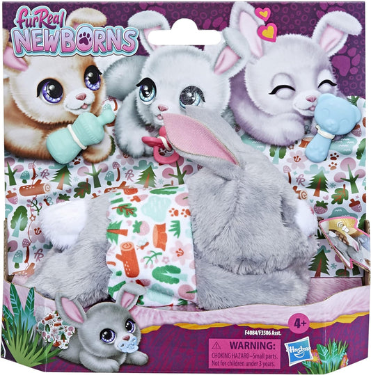 Hasbro F4084 Furreal Mascota recién nacida Perro o gato sdos. Abre y cierra los ojos Incluye 4 accesorios multicolores
