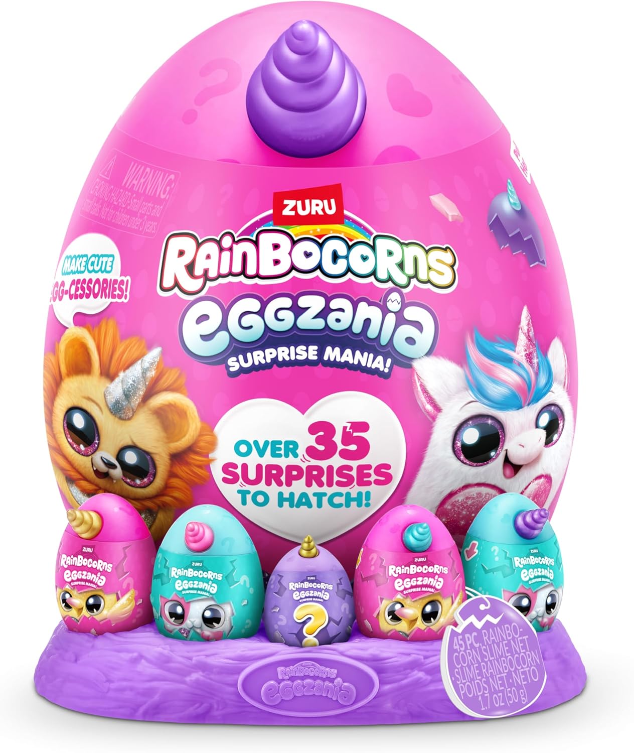 Rainbocorns Eggzania Surprise Mania Trixie the Kitten - Pelúcia colecionável - Mais de 20 surpresas dentro, 28 cm, bicho de pelúcia fofinho, anéis, pulseiras, adesivos, acessórios vestíveis (gatinho)