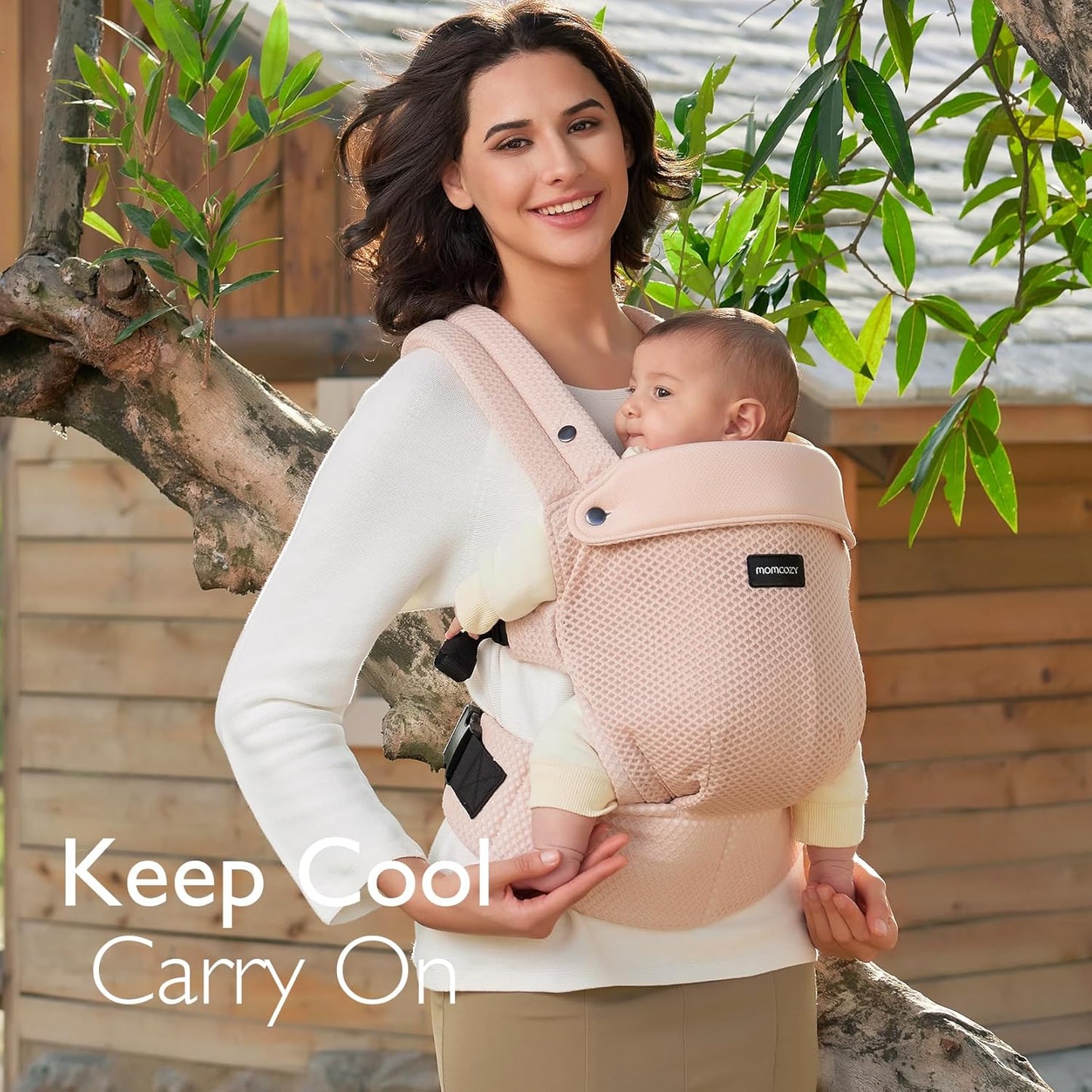 Momcozy Canguru para Bebês Recém-nascidos e Crianças Ergonômico, Aconchegante e Leve