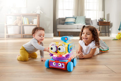 Robô de Aprendizagem 4 em 1 da Fisher-Price, brinquedo eletrônico com luzes, música e conteúdo educativo para bebês e crianças a partir de 6 meses, HBB04