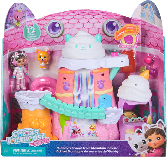 Gabby's Dollhouse: O Filme, Conjunto de Brinquedos Montanha de Doces da Gabby, Conjunto de 12 Peças com Figuras e Acessórios, Brinquedos Infantis para Meninas e Meninos a partir de 3 Anos