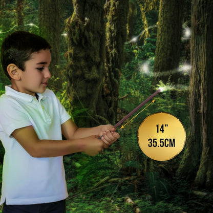 UAU! COISAS - Varinha Lumos de Draco Malfoy com 14 luzes, varinhas oficiais de Harry Potter e presentes do Mundo Mágico, brinquedos e itens colecionáveis, acessórios para fantasias e jogos de interpretação de papéis para fãs, meninas e meninos