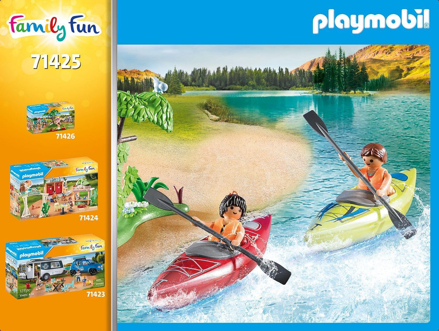 Playmobil 71425 Acampamento divertido para a família com fogueira, brinquedo ao ar livre e dramatização imaginativa, conjuntos adequados para crianças de 4 anos ou mais