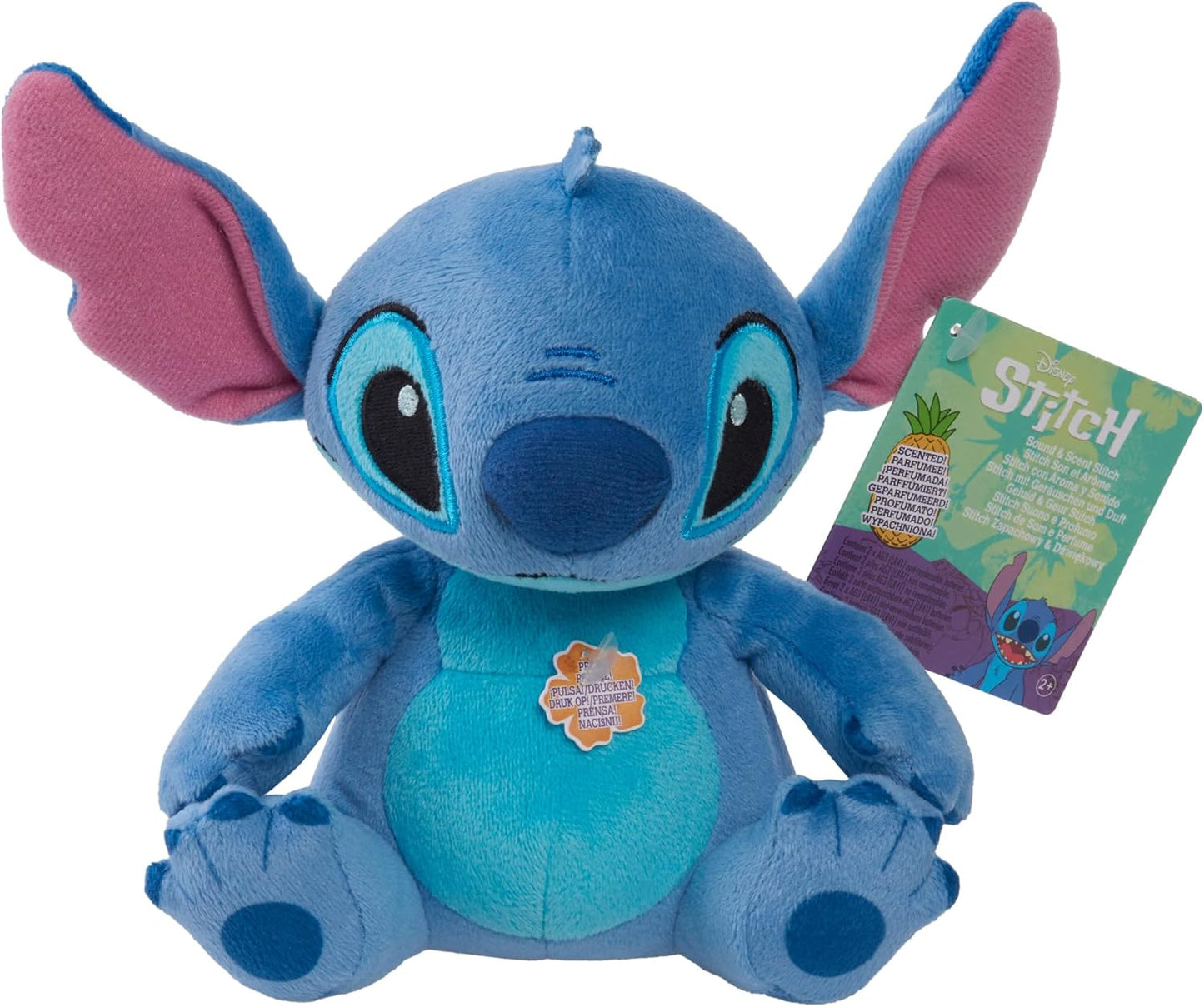 Disney Pelúcia pequena do Stitch da com som e cheiro - Stitch, brinquedo infantil para crianças a partir de 2 anos da Just Play