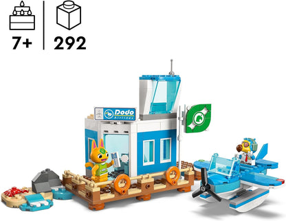 LEGO Animal Crossing Fly com Dodo Airlines Airport Playset, avião de brinquedo para meninas e meninos de 7 anos ou mais, com uma minifigura de piloto, conjunto inspirado na série de videogames, presente de aniversário para crianças